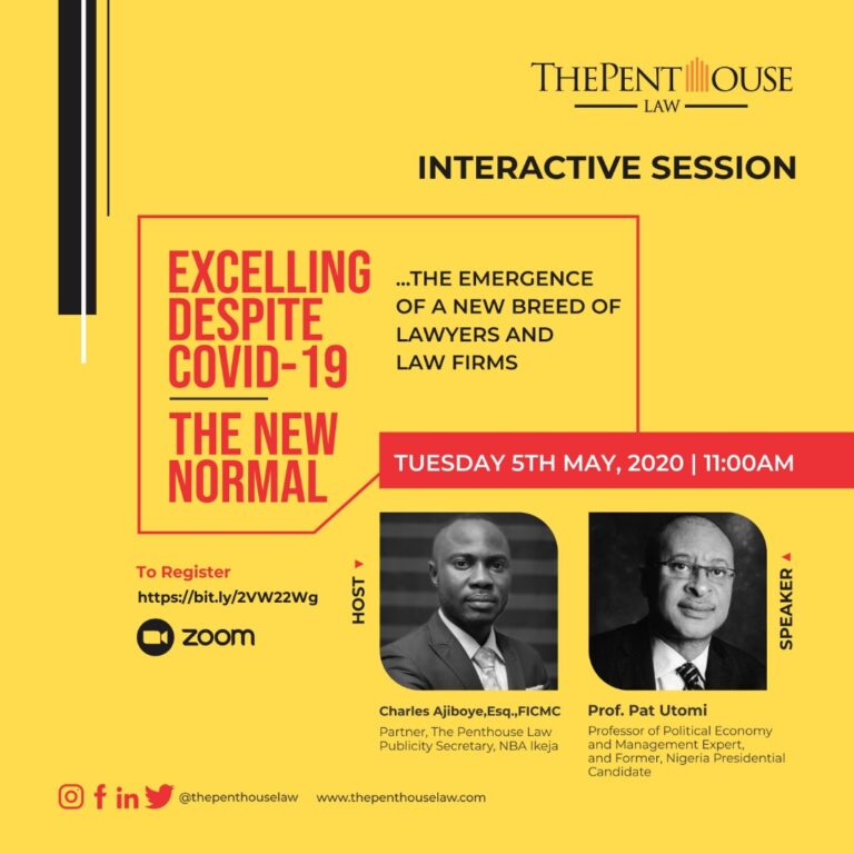 WEBINAR: The Penthouse Law Organizes Interactive Session – Excelling Despite COVID-19…The New Normal